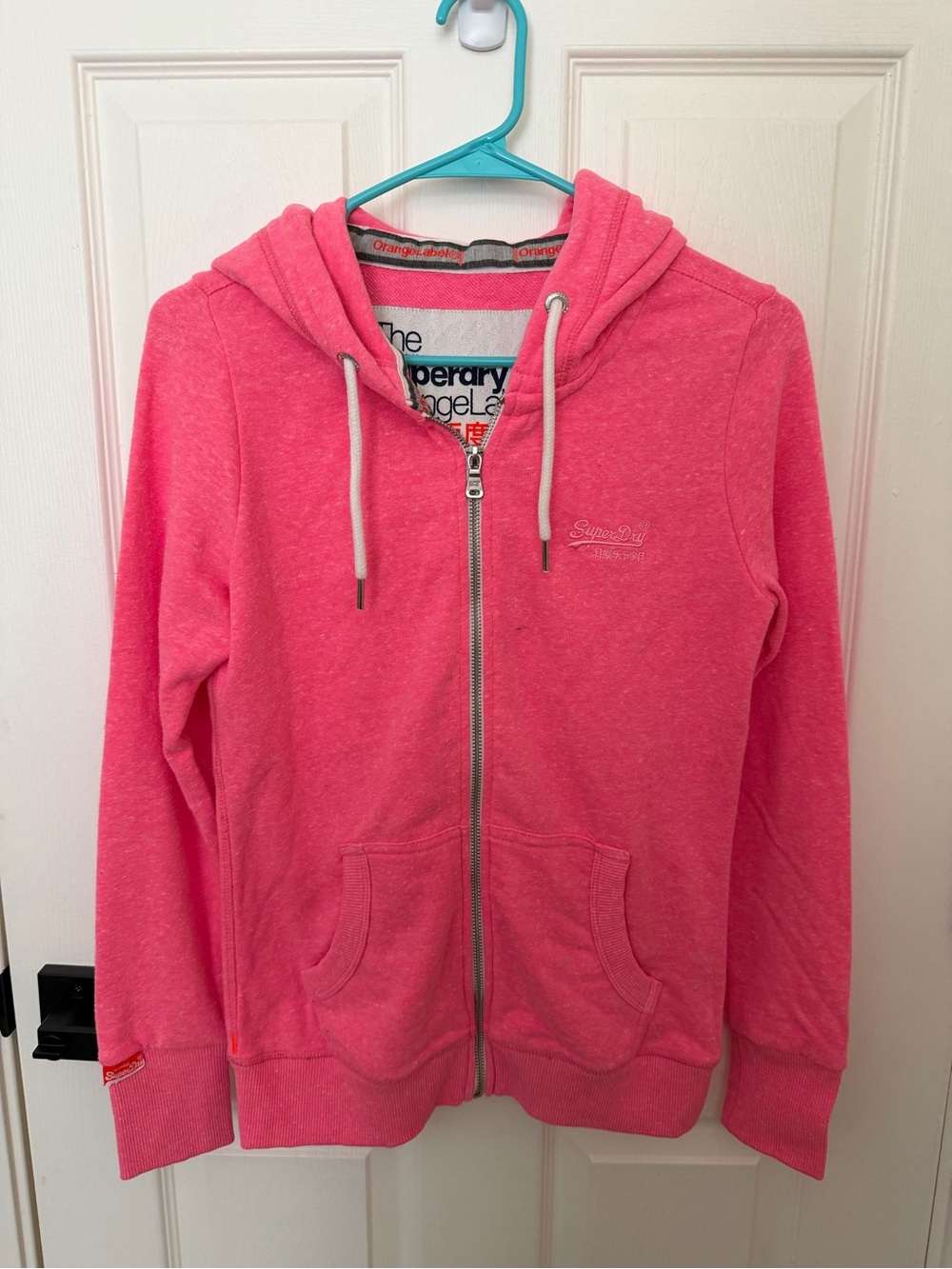 Superdry Girls Pink Full-Zip Hoodie